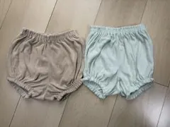 エアリズム ベビー 2枚セット かぼちゃパンツ 茶色 水色 60-80cm