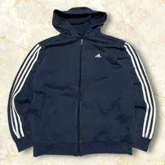 ゆ*様 adidas フルジップスウェットパーカー 刺繍ロゴ USメンズ 薄手ネ