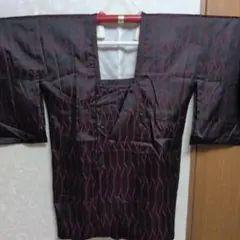 羽織 と裾カバー雨コートセット黒 紫 幾何学模様