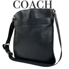 美品 COACH コーチ レザー ショルダーバッグ ブラック 黒　クロスボディ