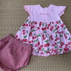 チェリー柄ワンピースとパンツセット　Bise a maman