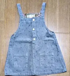 ZARA BABY コーデュロイ ジャンスカ 98cm グレー 花柄裏地 美品