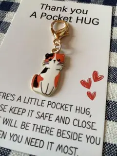 三毛猫 猫チャーム アクセサリー キーホルダー ネコ ねこ