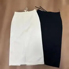ホワイト ブラック スリット タイトスカート UNIQLO Mサイズ2枚セット