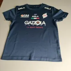 AGLAサッカー半袖Tシャツ/メンズS/紺ブルー青のサムネイル