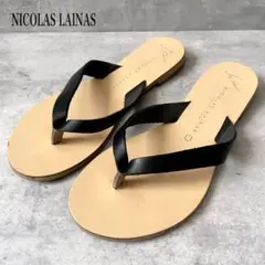 【NICOLAS LAINAS】23cm フラットトングサンダル　ブラック　36のサムネイル