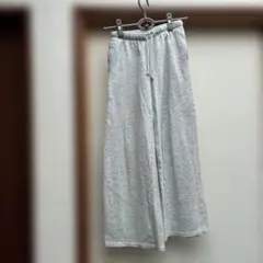 H &Mグレー ワイドパンツ コットン混紡
