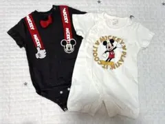 【美品】70cm ミッキーマウスロンパース 2枚まとめ