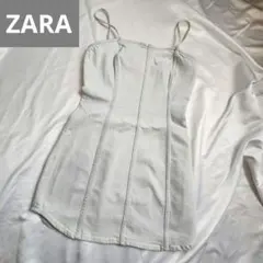 ZARA デニムキャミワンピース　ライトブルー