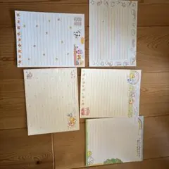 カラフルキャラクター便箋 5枚セット　平成レトロ