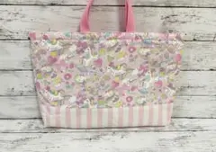 レッスンバック　ハンドメイド　ユニコーン　ピンク　ゆめかわ