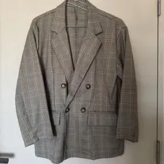 チェック柄 ダブルブレストジャケット M