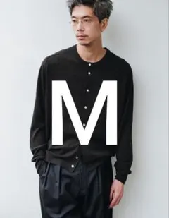 【未開封】W/Si/Ca 18G Crew Cardigan ASH BLACKのサムネイル