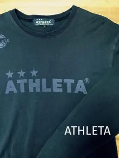 【ATHLETA（アスレタ）】プリント ロング Tシャツ ブラック Lサイズ
