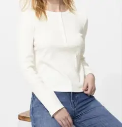 ユニクロ　リブヘンリーネックT