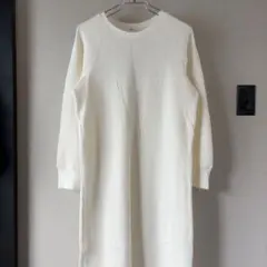 ユニクロ UNIQLO ワッフル クルーネック ワンピース カジュアル L