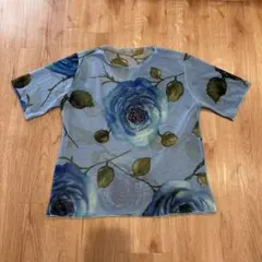 ＊LEONARD ＊薄手の花柄 半袖Tシャツ LEONARD 花柄 半袖Tシャツ ホワイト/ブルー - メルカリ