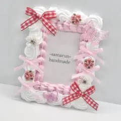 硬質ケース トレカケースホイップデコB8 量産ガーリー白ピンク薔薇蝶赤リボン