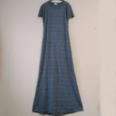 ロングワンピース LulaRoe M 半袖 薄手 カットソー ブルー グレー