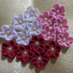 B-348 つまみ細工 花 パーツ