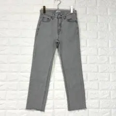 ✨JJIM【S】グレー デニムパンツ カットオフ カジュアル ストレッチ 春～秋