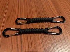キーリング　BOOMSカラビナ　パラコード　2個セット　黒