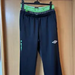 umbro トレーニングウエア 黒×緑 O アンブロ トラックパンツ