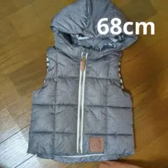 H&M フード　ベスト　68size 新生児　フード付き