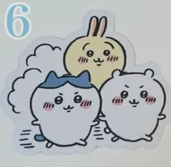 6. ちいかわ　防水ステッカー　シール　スマホ　ちいハチうさ　ダッシュ　キリッ！
