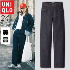 UNIQLO　ワイドフィットカーブジーンズ　デニム　ストレート　インディゴ