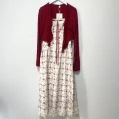 花柄キャミワンピース+カーディガン　セット