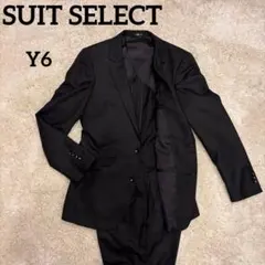 【美品】SUIT SELECTスーツ 上下セット チェック Y6 黒 ブラック
