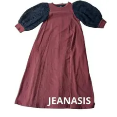 ジーナシス　ボリュームスリーブ カットソーワンピ　JEANASIS