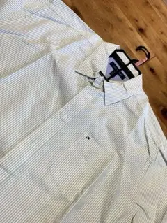 Tommy Hilfiger ボタンダウン 半袖シャツ XL ストライプ 緑のサムネイル