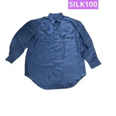 GENT'S ジェンツシルク長袖シャツ ボタンアップ ポケット付き