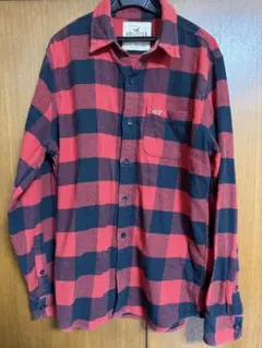 Hollister レッド ブラック チェック ネルシャツ Sのサムネイル