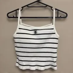 Chico リブ編みストライプキャミソール