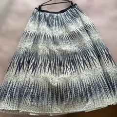 cocofuku 青と白の幾何学模様ロングスカート