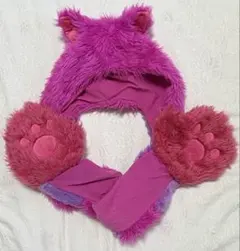 チェシャ猫　フード付きマフラー　東京ディズニーリゾート　マフラーファンキャップ