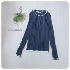 ♢【限定】ナチュラルクチュール ランダムリブ配色きれいめニット 2108