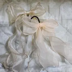 シフォンリボン♡ヘアゴム2点セット