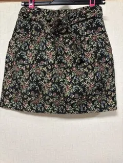 レディース 花柄刺繍ミニスカート Mサイズ