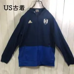 US古着アディダスadidas ジャンパーアウターロゴサッカーチームジャージ青紺