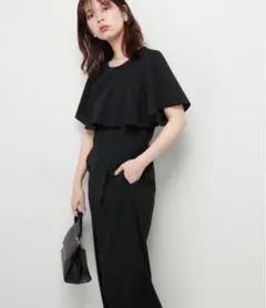 新品✨　natural couture 【mamamo】　フリルロンパース　黒のサムネイル