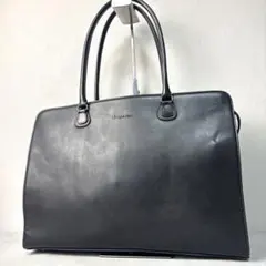 美品✨CK Calvin Klein ビジネスバッグ レザー ロゴ型押し 黒