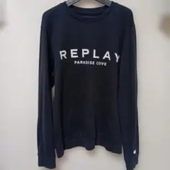 REPLAY PARADISE COVE トレーナーブラックＬサイズダメージ加工のサムネイル