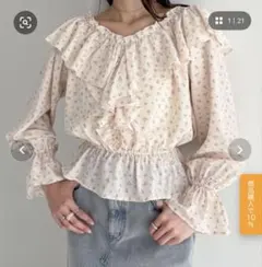 Heather 2WAYボリュームフリルブラウス ピンク