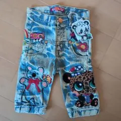 デニム刺繍デザイン長ズボン サイズ3