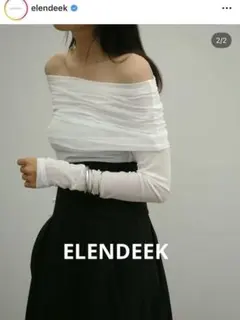 エレンディーク　オフショルダー長袖トップス ホワイト