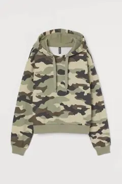 H&M 迷彩 カモフラ プルオーバーパーカー パーカー 古着 フーディーのサムネイル